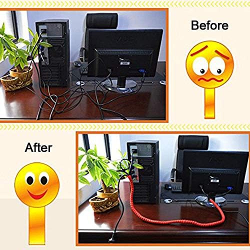 Dog and Cat Cord Protector, 32.8ft Spiral Cable Management Sleeve Organizer, Protects Your Pets and Critters from Chewing Insulated Electric Wire 32.8ft x 10mm 5PCS/pack by FUNZON