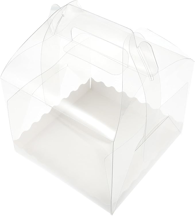 BESTOYARD 10pcs Portable Pet Cake Packing Box 4 Inch for Birthday Cakes and Cookies Protecting Desserts and Suitable for Wrapping Cookies