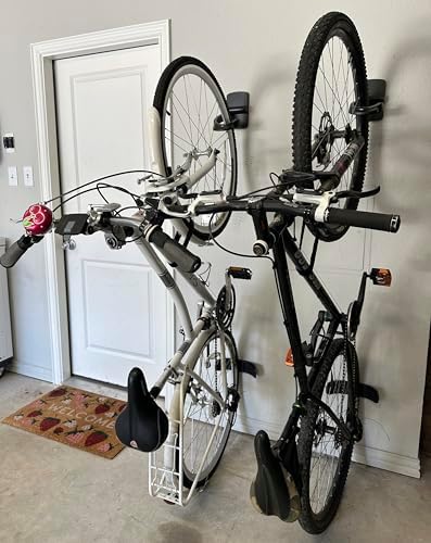 Duck EasyMounts Bike Hanger - Heavy Duty Wall Mount Bicycle Rack for Garage Organization & Storage - No Tool Install - Up to 50 Lbs - Black, Pack of 1 Tire Hook, Wheel Dock & All Hanging Hardware