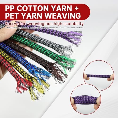 Expandable Braided Cable Sleeve, PP Yarn + PET Braided Expandable Sleeving Cable Management Protection High Density PET Wire Cover Sheath for Cables (Purple Black, 12mm-49ft)