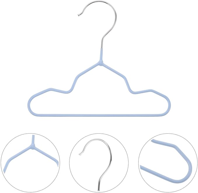 UKCOCO 20pcs Small Pet Clothes Hangers Anti-Slip Lightweight Metal and Plastic-Dipped Rack and Pet Clothing, Elegant Design Suitable for Puppy and Kitten Apparel Organization