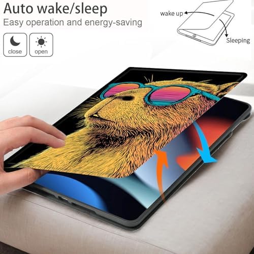 Bxgolkgd Tablet Case for Samsung Galaxy Tab A 8.0 Inch 2017(SM-T380/T385),Shockproof Stand Cover with Heat Dissipation,Auto Wake/Sleep Function,Cute Capybara
