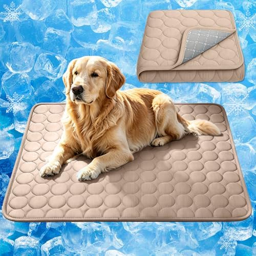 2026 Arc-Chill Upgraded Dog Cooling Mat Q-Max>0.4 Pet Cooling Pad | Non-slip Dog Bed Mats Washable Cooling Mat for Dogs Cats Instant Cool Relief for Indoor Floor Sofa, Outdoor Garden& Car Seats