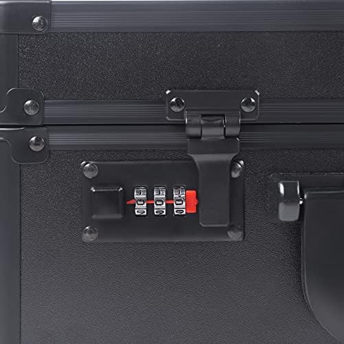 Professional Barber Case, Beauty Salon Barber Case with Code Lock, Hair Stylist Tool Kits Organizer Barber Travel Carry Case Hairdresser Tool Box for Beauty Salon Makeup Artist (Black)