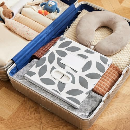 MAX Houser Open Home Storage Bins with Plastic Handles, Set of 6, Grey | 6 pack cloth storage bins with carry handles, Foldable Storage Cubes Organizer Baskets, ideal for home bedroom closet