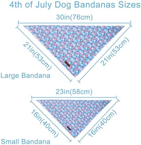 4th of July Dog Bandana, Patriotic Puppy Bandana for Small Medium Dog, Cotton American Flag Pet Triangle Bid Scarf Kerchief for Girl Boy Dogs or Cats