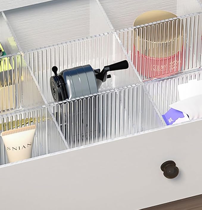 Transparent PET Drawer Organizer Dividers 32.5x7cm Cuttable Plastic Drawer Partition for Closet Kitchen Office Storage for Socks Utensils Ect
