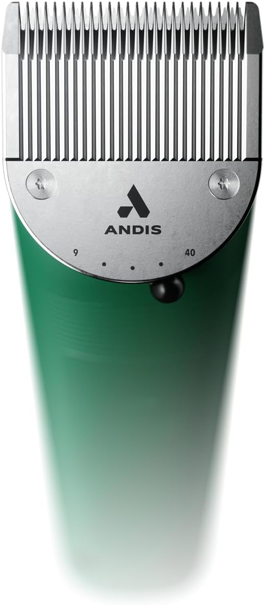 Andis 79085 Vida 5-in-1 Cordless Adjustable Blade Pet Hair Clipper, 11-Piece Kit, Non-Slip Design, Slim Profile, Versitile Fit, Grooming, Green