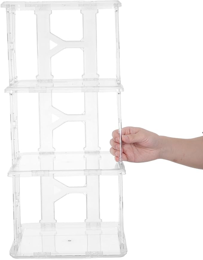 Ipetboom Multi Tier Cap Organizer 4 Tier Pet Stackable Storage Box | Design, Tabletop Use, Small-room Placement, Protects Shape and Prevents Squashing