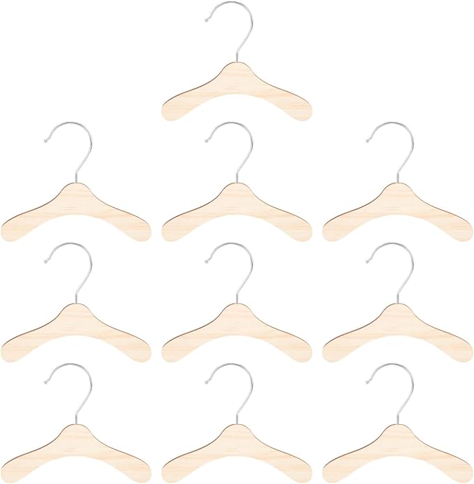 BESPORTBLE Wooden Pet Hangers for Small Dogs and Cats, 8.66 Inch Wear-Resistant Solid Wood Clothes Hangers, Portable Daily Use Replacement Dog and Cat Clothes Organizer