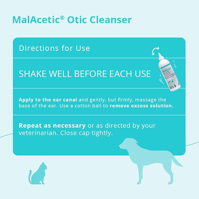 MalAcetic Otic Cleanser for Dogs and Cats, 16 oz