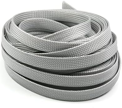 Bettomshin 1Pc 32.8Ft(10m) Cable Management Sleeve, 1/2"(12mm) Width PET Grey Cord Protector, Wire Loom Tube Insulated Split Sleeving for USB Cable Power Cord Organizer Video Cable Hider