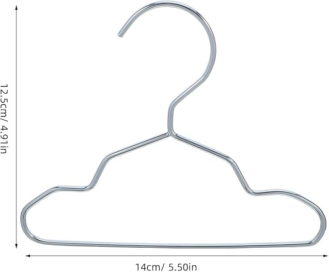 10PCS Metal Pet Clothes Hangers - Mini Grooved Hangers - Closet Organizer Rack for Small Dog Cat Apparel Outfits Drying Storage Nursery and Grooming Salon 15cm/5.9''