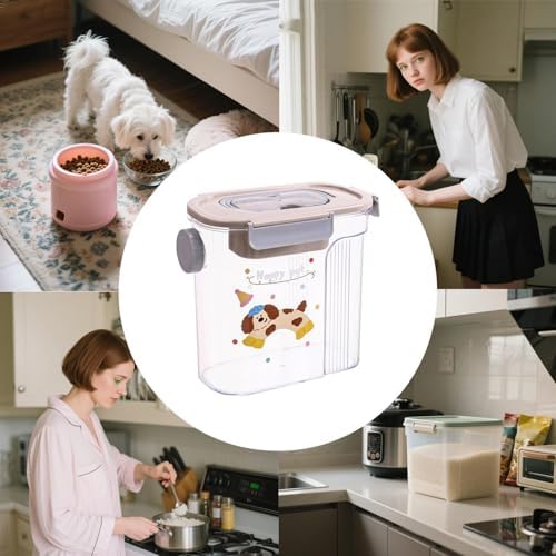 Dog Treat Jar Airtight Portable Pet Food Bin with Handle