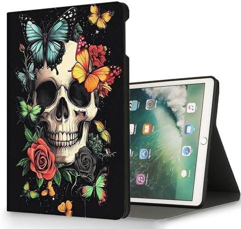 for Microsoft Surface Go 4/3/2/1-10.5" 2021 Tablet Case,Auto Wake/Sleep,Adjustable Stand Protective Cover - Skull Butterfly