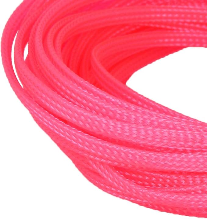 Heyiarbeit 10m/32.8ft PET Expandable Braid Cable Sleeving Flexible Wire Mesh Sleeve Pink 4mm