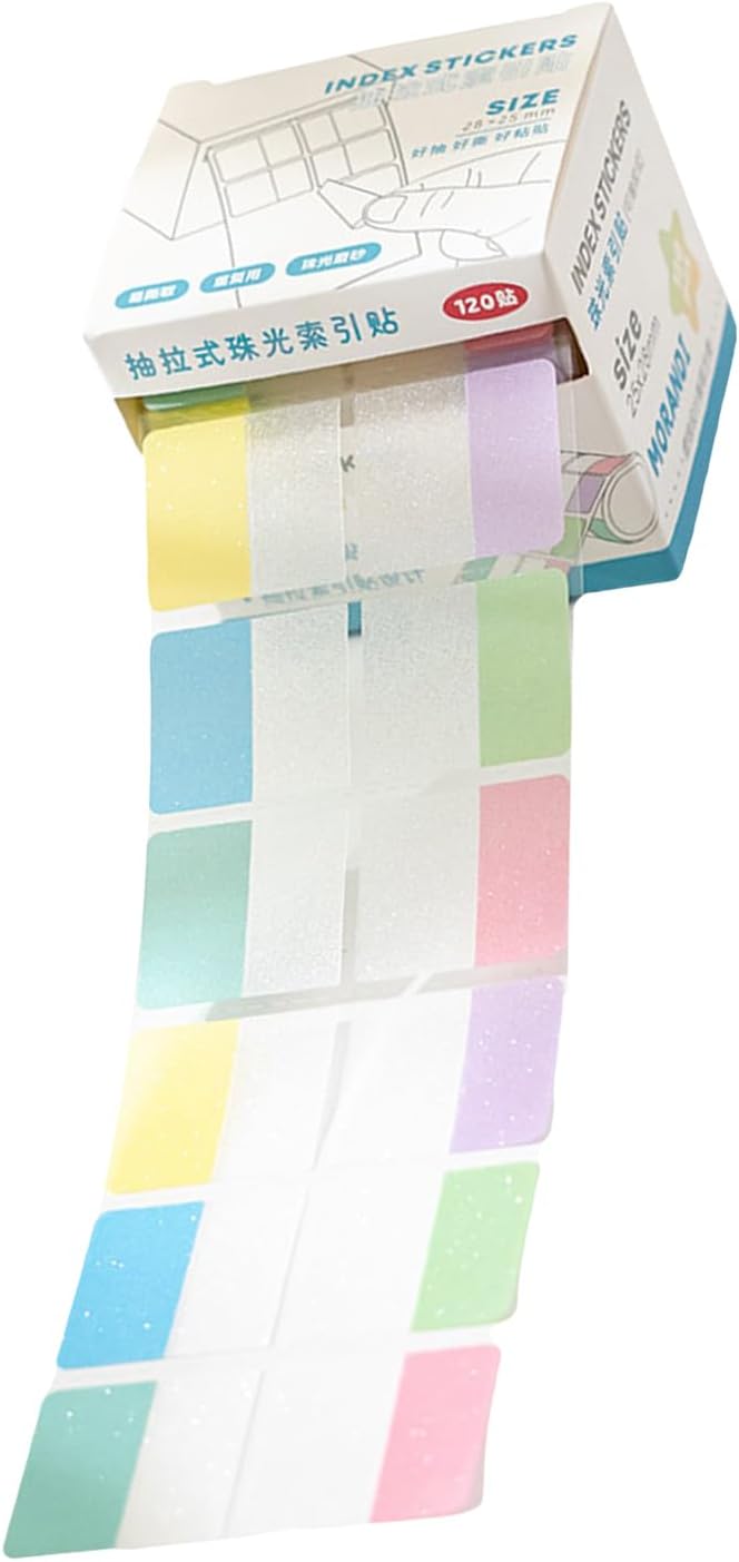 120Count Clear Colorful Page Label Markers Adhesive Notes Writable PET Label for Marking Labeling File Organizers