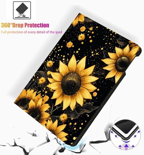 for Microsoft Surface Pro 7 Plus,Surface Pro 7/6/5/4 12.3" Tablet Case,Auto Wake/Sleep,Adjustable Stand Protective Cover - Sunflower