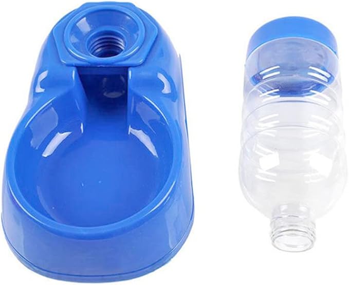 balacoo Dog Waterer Pet Food Feeder and Water Water Dispenser Bowl Gravity Water Bowl for Dogs Cats (Blue)