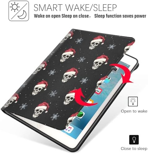 Tablet Case for iPad 5th Generation 2024 iPad Pro 11 inch (M4),Shockproof Protective Cover with Stand,Auto Wake/Sleep,Christmas Skull