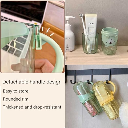 Cute Toothbrush Travel Case for Kids with Detachable Handle, Portable Cute Toothbrush Holder, Multifuction Toothbrushes Toothpaste Storage Box for Camping Travel or Home Use (Green)