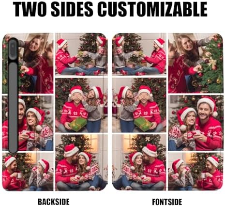 Custom Photo Personalized Flip Case for Samsung Galaxy Tab S7 FE 12.4 inch(2021),Model Code: SM-T730/T733/T736B, Samsung Galaxy Tablet Customized Picture Text Leather Stand Cover Protective Case