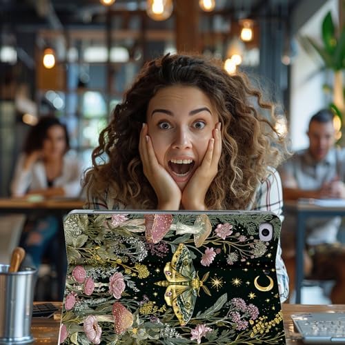 for Microsoft Surface Pro 11/10/9-13" 2024/2022 Tablet Case,Auto Wake/Sleep,Adjustable Stand Protective Cover - Moth Mushroom Starry Night