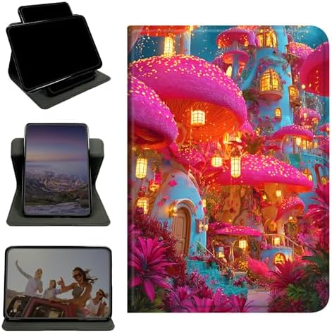Case for Samsung Galaxy Tab S9 11"/S9 FE 2023/S10 FE/S10 Lite 10.9" 2025, 360 Degree Rotating Stand with Multi-Angle Vertical & Horizontal Viewing Shockproof Shell, Pink Mushroom Village