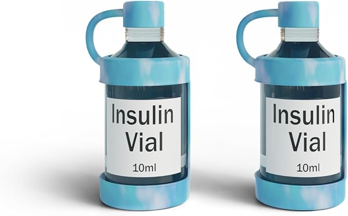 4ALLFAMILY Insulin Vial Protector Case for Travel & Daily Use - Blue | Protective Insulin Vial Case for Travel - Designed to Hold Small Vials Securely for Kids, Adults & Pet Medication Storage