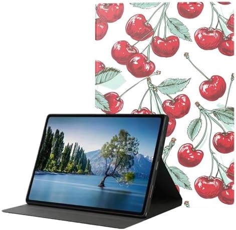 for Samsung Tab A9 Plus/A9+ 10.9 Inch 2023 (SM-X210/X216/X218) Tablet Case,Premium Leather Folio Stand Auto Wake/Sleep,Multiple Viewing Stand,Red Cherry
