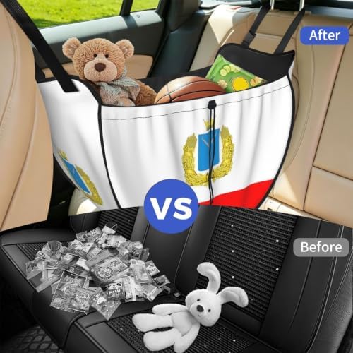 Saratov flag Car Seat Organizer-Backseat Storage Bag for Travel | Waterproof Durable. Holds Snacks Gear Essentials. Fits Most Cars.