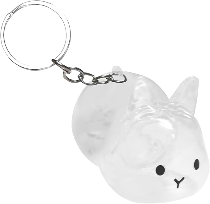 Colaxi Pet Bottle Keyring Rabbit Shaped Keepsake Portable Cute Transparent Pet Hair Holder Bag Charm