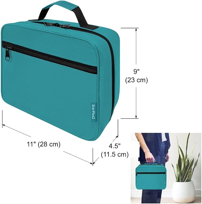 Large Pill Bottle Organizer & Medicine Bag for Travel, Turquoise | Prescription bottle organizer with 10 bottle pockets and padded storage for medication bottles, supplements, vitamins