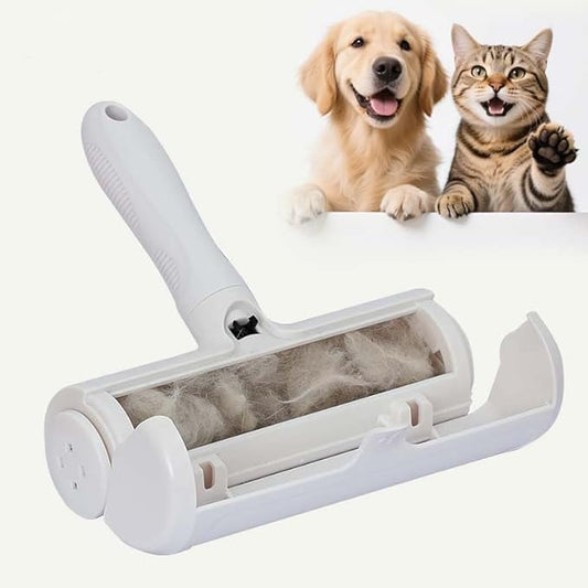Pet Hair Remover Original Size Reusable Lint Roller for Cat & Dog Hair on Furniture, Couch, Carpet, Car, Rugs & Bedding Portable, Eco-Friendly White Classic