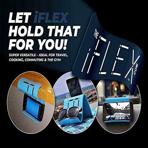 Adjustable Cell Phone Stand & Tablet Stand for Work & Home – Flexible Phone Holder Perfect iPhone Stand for Video Calls & Holds Any Device – Non-Slip Grip, Strong & Durable (Dark Blue / 2-Pack)