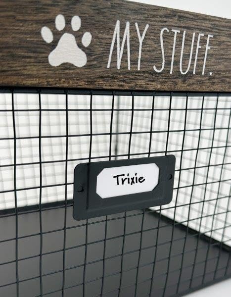 Rae Dunn Decorative Pet Toy Storage Basket - Durable Cat and Dog Toy Basket Perfect for Organizing Chew Toys - Sturdy Metal Baskets for Storage of Pet Blankets & Leashes