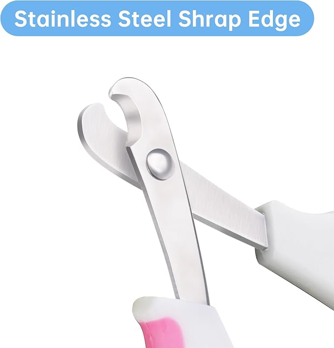 KEUYE Bearded Dragon Nail Clippers,Stainless Steel Bearded Dragon Toe Nail Clippers with Precise Angled Edges (Pinky White)
