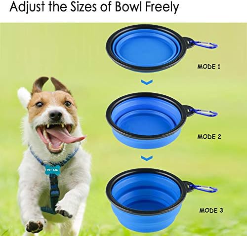 Collapsible Silicone Dog Bowls, 3-Pack Travel Pet Food Water Bowls