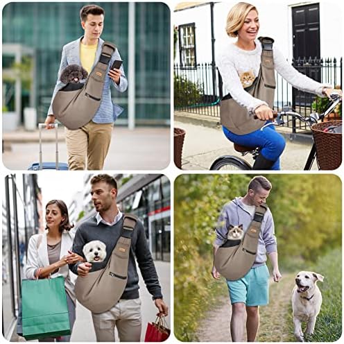 CUBY Dog and Cat Sling Carrier - Hands Free Reversible Pet Papoose Bag - Soft Pouch and Tote Design - Suitable for Puppy, Small Dogs Cats Outdoor