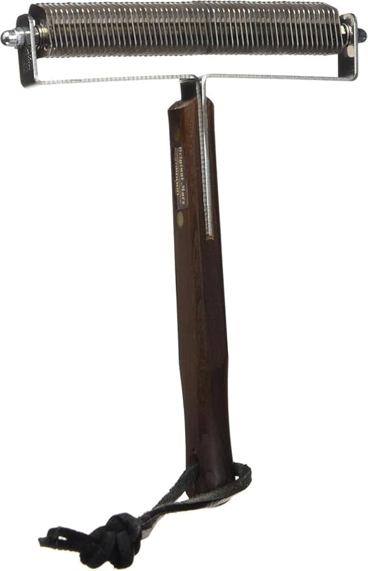Mars Coat King Triple Wide Dematting Undercoat Grooming Rake Stripper Tool for Horses, Stainless Steel with Wooden Handle, Made in Germany, 60 Blade Extra Fine