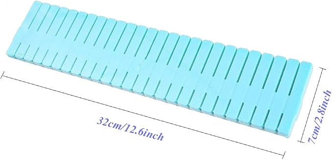 8pcs DIY Plastic Drawer Organizer Adjustable Drawer Dividers for Home Tidy Closet, Socks, Underwear, Office School Supplies, Kitchen Utensil Tools (Blue)