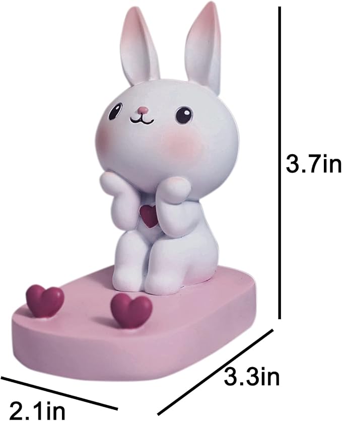 Cute Rabbit Cellphone Holder Stand Animal Smartphone Desk Stand for All Mobile Phones Bunny Phone Stand Desk Ornament