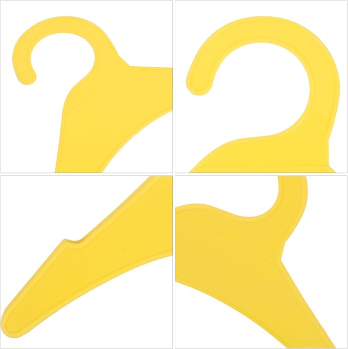 Alasum 10pcs Pet Clothing Hanger Plastic Yellow Large for Hanging Garments | Smooth Lightweight Build, Not Easy to Deform, Practical Organizer for Outdoor Use, Supports Pet Apparel Storage and Display