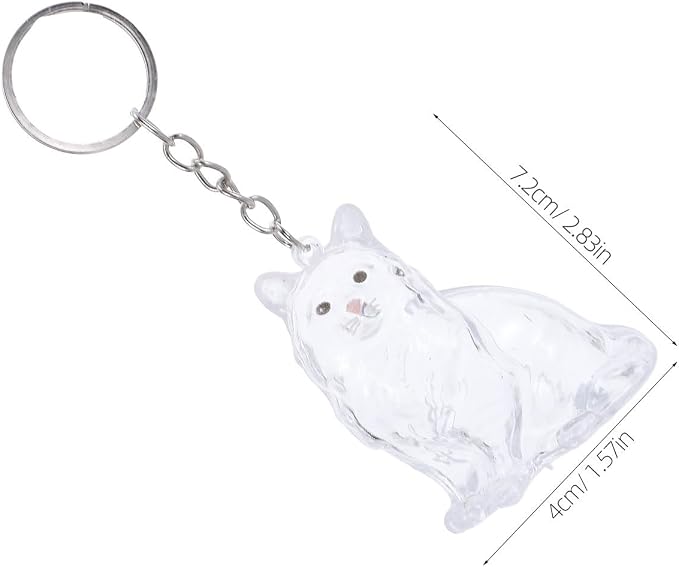 Outanaya Cat Hair Keepsake Cat Shaped Storage Box Keychain Abs | Portable View Capsule, Cute Memorial Organizer for Pet Hair, Home Use and Travel, Stylish Accessory