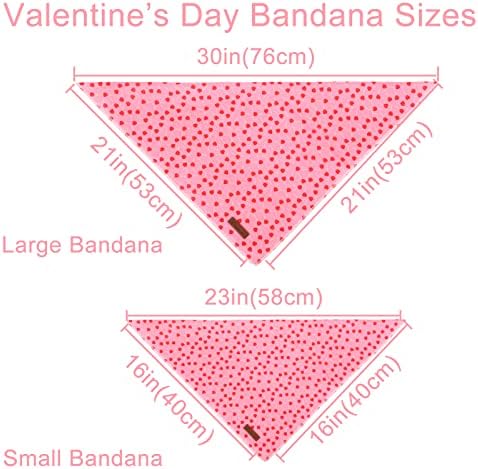 Valentine’s Dog Bandana, Valentine Triangle Bid Scarf for Girl Boy Medium Large Dogs, Adorable Puppy Wedding & Valentine’s Bandana, Cute Soft Cotton Pet Kerchief