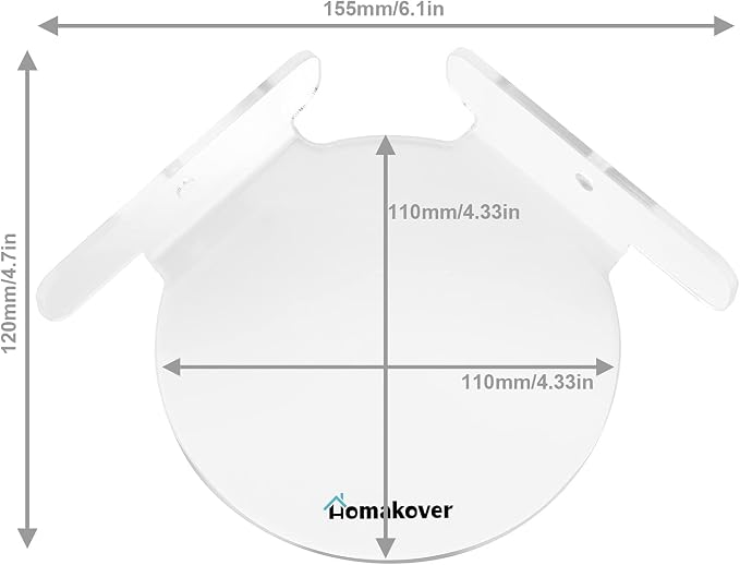 2 Pack Acrylic Mini Circular Corner Shelf Mount for Security Cameras, Baby Monitors, Plants & More, Universal Cam Holder, Easy to Install, Screwless with Damage-free Replacement Strips (Clear)