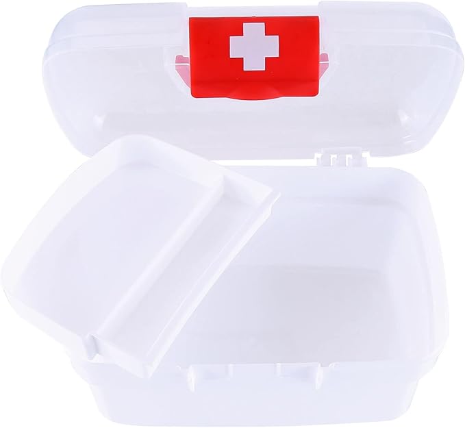 Eforcase Storage Organizer - Medicine Box Plastic First Aid Box Empty - Family Emergency Kit Medication Storage Organizer with Handle Medicine Cabinet Storage Pill Case Durable Organizer Box Bins
