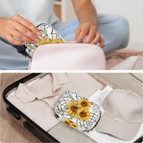 Pill Organizer Box Flower Spring Sunflower 7-Day Weekly Medicine Pill Case Travel Pill Container Portable Pill Holder Storage Purse Bag Small Compact Size for Vitamin Supplement Birth Control