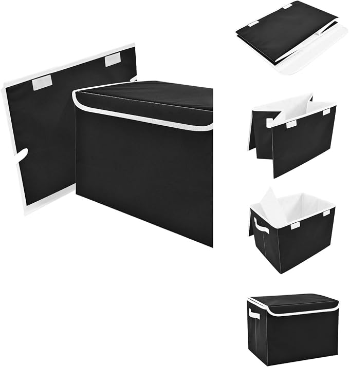 Trunk Fire Fabric Storage Bins with Lid Foldable Storage Boxes 40L Baskets | Foldable & Stackable, Flip Top Dust Guard, Reinforced Handles, Home & Bedroom, Clothes & Toys, Trunk Print Basket