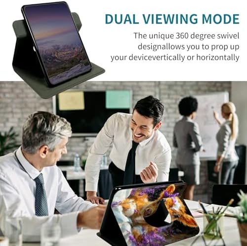 Case for Samsung Tab A11+ Plus 2026/Galaxy A9 Plus 11" 2024, 360 Degree Rotating Stand with Multi-Angle Vertical & Horizontal Viewing Shockproof Protective Shell for Women Men, Lavender Cow
